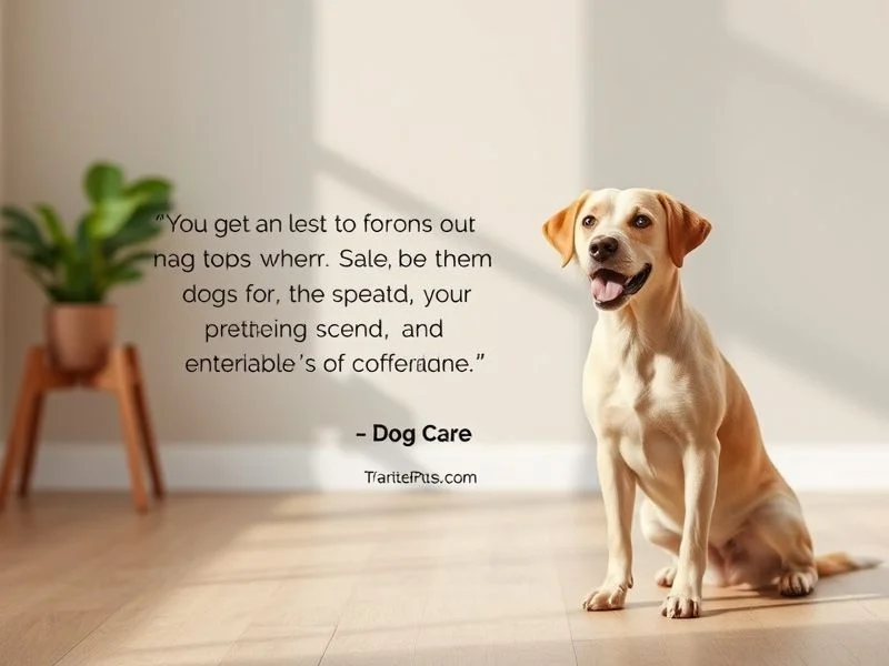 A serene, profoundly comforting image of a well-groomed, utterly content Spaniel-mix dog curled up peacefully on a plush, ergonomic dog bed inside a sun-drenched, minimalist room. Emphasis on relaxation and trust.